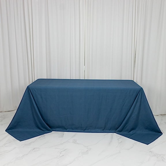 BalsaCircle 90" x 132" Polyester Rectangular Tablecloth Denim Blue