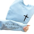 thumbnail image 3 of God Is Within Her Sweatshirt – Christian Cross Graphic Sweater with Quote on Sleeve, Faith Bible Verse Pullover for Women, 3 of 6