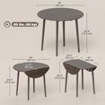 thumbnail image 3 of HOMCOM Foldable Dining Table, Round Drop Leaf Table with Wood Legs, 3 of 10