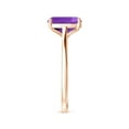 thumbnail image 3 of ANGARA Natural Prong-Set Cushion 2 ct Amethyst Solitaire Ring in 14K Rose Gold for Women (Size-9x7mm) | February Birthstone, Birthday, Anniversary, Jewelry Gift for Women | Natural Amethyst Ring, 3 of 9
