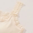 thumbnail image 5 of vigerkar Womens Lace Trim Ribbed Tank Tops Scoop Neck Fitted Sleeveless Shirts Cute Going Out Camisole Solid Color Top (Beige, M), 5 of 9