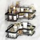 thumbnail image 1 of 1949 2 Pack Corner Shower Caddy,Strong adhesive Shower Organizer Shelf with 8 hooks.Waterproof, rustproof wall-mounted shower shelves for bathroom,dor, 1 of 4