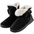 thumbnail image 1 of Botas de nieve para mujer Zapatos de invierno a media pantorrilla de tela súper suave Zapatos de forro cálido de felpa gruesa con base de goma antideslizante Bowknot Color: Negro, Tamaño de EE.UU.: 6 Kocaso WG_Gift_WomenBowtieSnowBoot(Black_6)_GPCT2621, 1 of 2