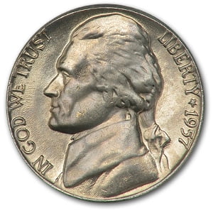 Jefferson Nickel Bu Roll - 1957-D Jefferson Nickel BU
