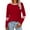 Red, variant on Women's Round Neck No Hood Sweatshirt, Long Sleeve Loose Fit Pullover Top with Breathable Comfort for Autumn Winter Season, Casual Daily Wear, Travel and Street Fashion Black L