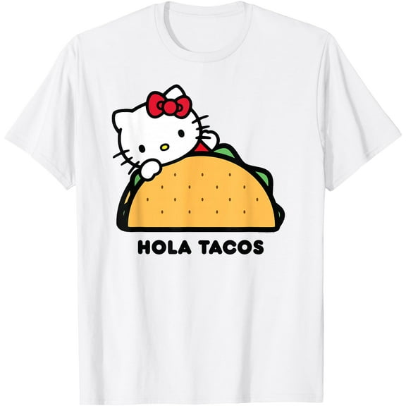 Hello Kitty Hola Tacos DTG Print Unisex T-Shirt