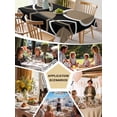 thumbnail image 5 of Black Brown Table Cloth, White Circle Modern Minimalist Geometric Waterproof Tablecloth for Rectangle Tables, Reusable Washable Fabric Table Cover for Restaurant Kitchen Dining Tables 60"x102", 5 of 6
