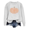 thumbnail image 1 of Arlun,Halloween Chandails en Molleton Citrouille 2025 Mode Automne Femmes Grande Taille Imprimé Lettre Chandail Ample Confortable Col Rond Manches Longues Sans Capuche Blanc G, 1 of 3