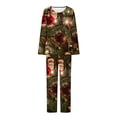 thumbnail image 5 of Feancey Pjs Sets for Women Christmas Pajama Set Holiday Novelty Print Sleepwear with Wide Leg Pants Suits Loose Fit Casual Fall Outfits Multicolor L, 5 of 7