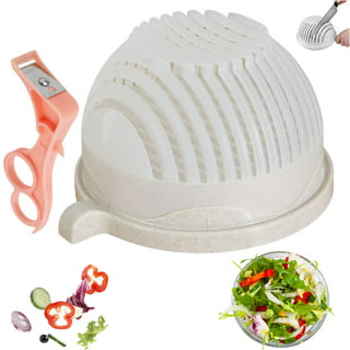 Snap Salad Cutter Bowl, Snap Salad Cutter, Snap Salad Instant Salad Maker,  Veggie Choppers and dicers (Pink)