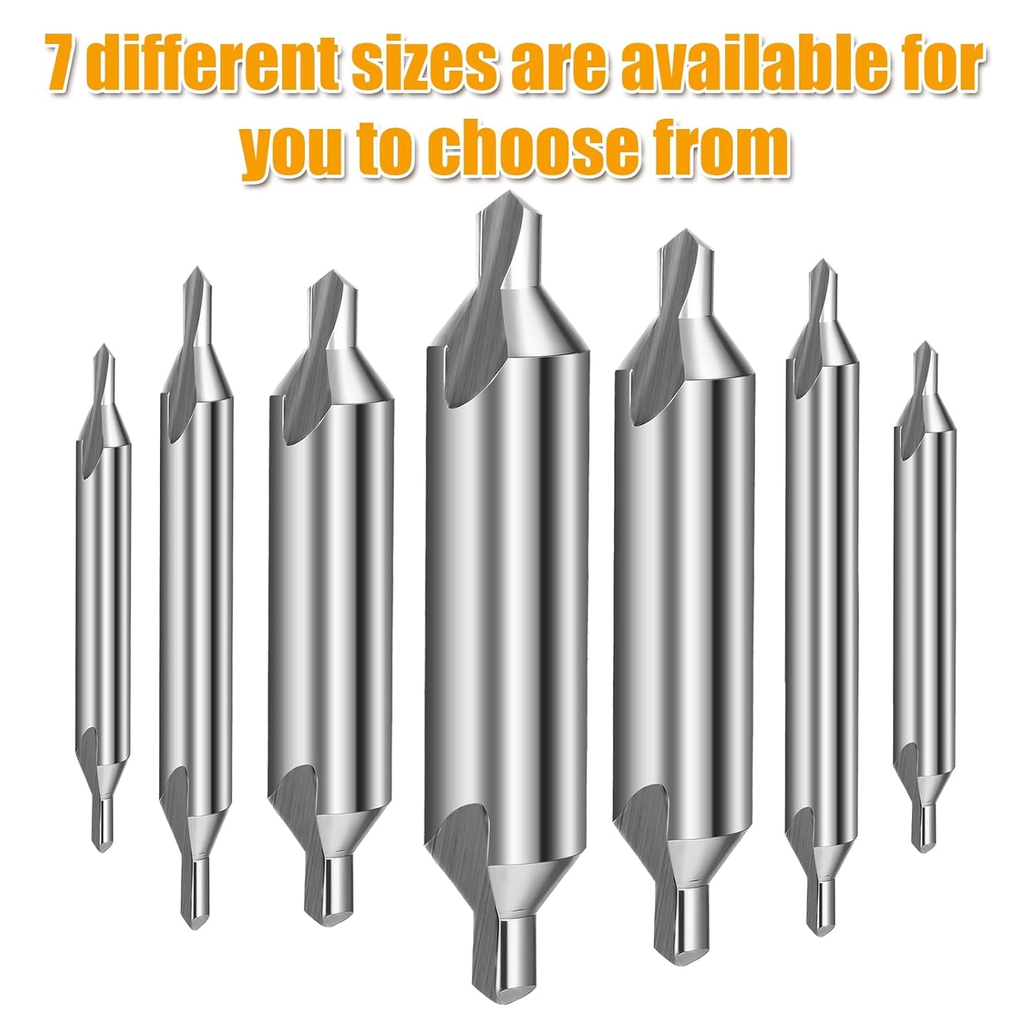 FRKSMD-7 Pcs Centering Drill Bit M2 High Speed Steel Center Drill-Bit 60-Degree Angle Center Drill Bit Set Size 1.0 1.5 2.0 2.5 3.0 4.0 5.0 Countersink Tools for Lathe Metalworking