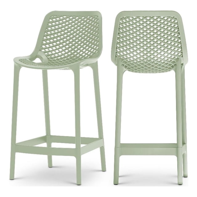 Meridian Furniture Mykonos Mint Outdoor Patio Stool (Set of 4)
