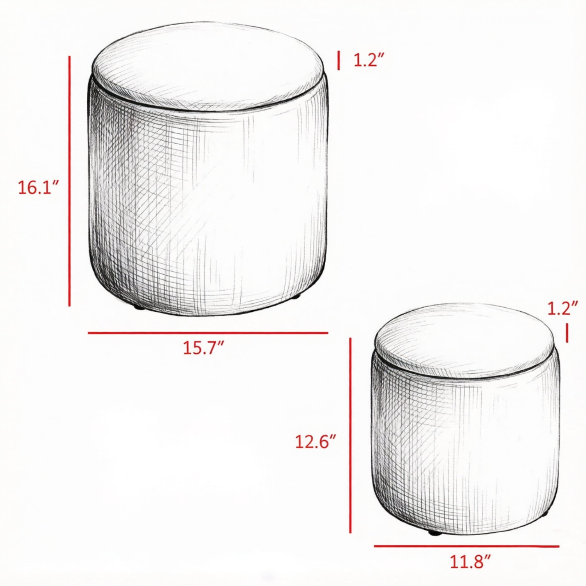 Cream White 2-Piece with Storage Stool, Removable Wood Lid, Hidden Space