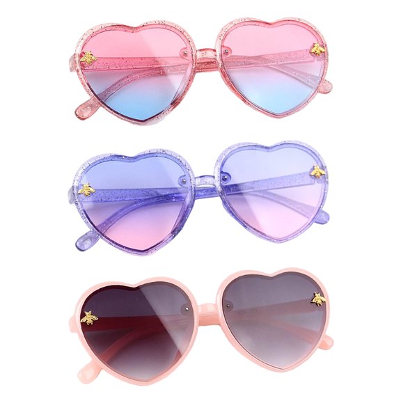 3x Heart Sunglasses Eyewear Small Frame for Children Boys Girls Outdoor