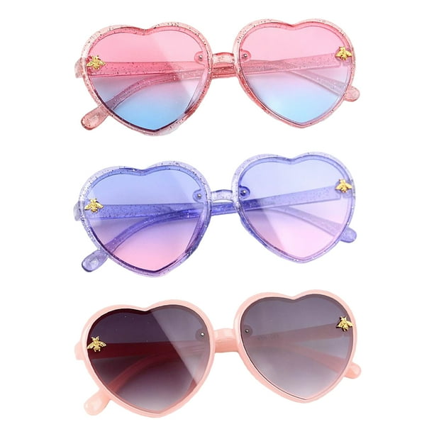 3x Lovely Shape Kids Sunglasses Transparent for Children Party Outdoor