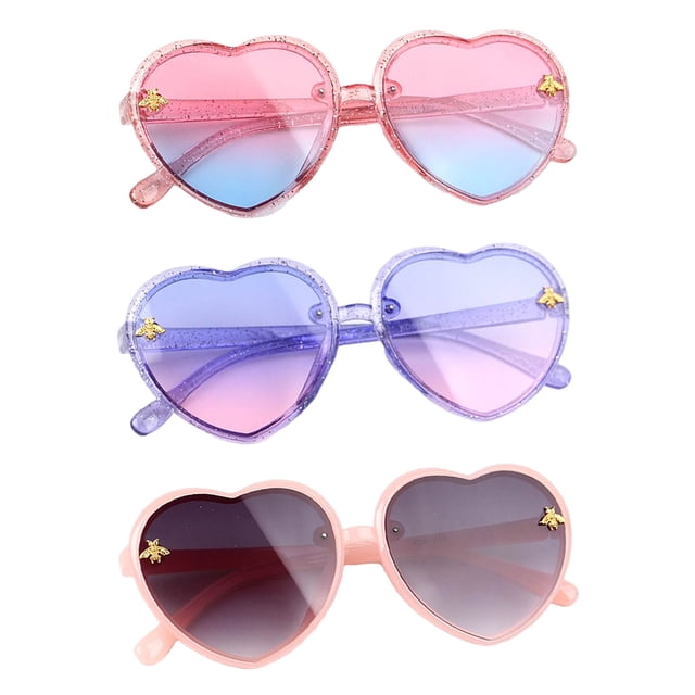Gafas de sol Zulema para niños con corazón colorido 3 piezas