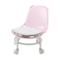 thumbnail image 4 of Tabouret Roulant Bas et Dossier Repose-Pieds à Roulettes Tabouret Roulant Rotatif à 360 Degrés Rose, 4 of 8