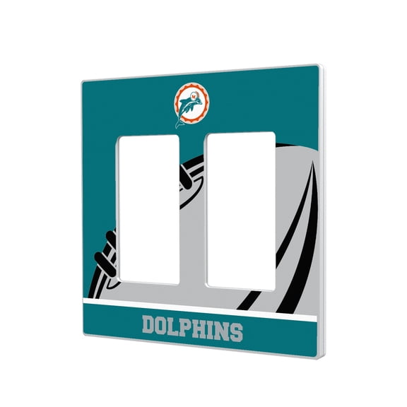 Miami Dolphins Passtime Design Double Rocker Lightswitch Plate