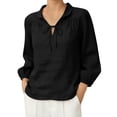 thumbnail image 5 of Endives Womens Tops Tie Up Blouse Casual Top Elegant Loose Ladies Shirts Thin Breathable Tops Spring Summer, 5 of 6