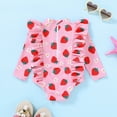 thumbnail image 3 of Happy Town Infant Baby Girls Swimsuit Summer One-Piece Long Sleeve Bathing Suit, 3 of 7