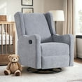 thumbnail image 2 of Muumblus Wingback Swivel Recliner, Glider Rocking Chair for Living Room, Nursery Rocker, Gray Chenille, 2 of 9