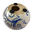 thumbnail image 4 of Things2Die4 Things2die4 Set of 4 Blue and White Ceramic Decorative Orbs with Floral Design, 3.75 In, 4 of 6