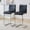 2Black,Silver, variant on TesNus Counter Height Bar Stools Set of 6 White Faux Leather Modern 25 Inch Silver Legs for Kitchen