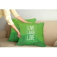 thumbnail image 2 of Ambesonne Live Laugh Love Throw Pillow Cover 2 Pack, Polygon Saying, 18", Apple Green White, 2 of 5