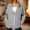 Gray women fleece jacket a1, variant on Women's Fleece Jackets Long Sleeve Zipper Collared Warm Loose Fit Casual Blazers for Fall Winter, Gray 2XL