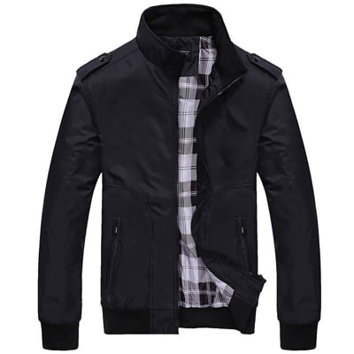 OmicGot Men's Solid Color Jackets Casual Coats For Spring And Autumn Slim Turtleneck Jackets Bomber Coat 4xl