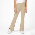 thumbnail image 6 of Girls Split Flare Pants Solid Color High Waist Stretchy Yoga Trousers Kids Casual Slim Comfy Long Pants Khaki 14-15 Years, 6 of 7