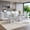 Grey Table White Chair Seats 6, variant on JUYG 7-Piece Rectangular Dining Set, White Faux Marble MDF Table, 6 White Tufted PVC Chairs
