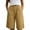 v#14Yellow55, variant on Rggeeun Womens Shorts Solid Color Elastic Waist Soft Lightweight Loose Fit Knee-Length Knit With Pleated & Buttons Trim For Summer Evening Party Adorable Hot Pants,Blue,L