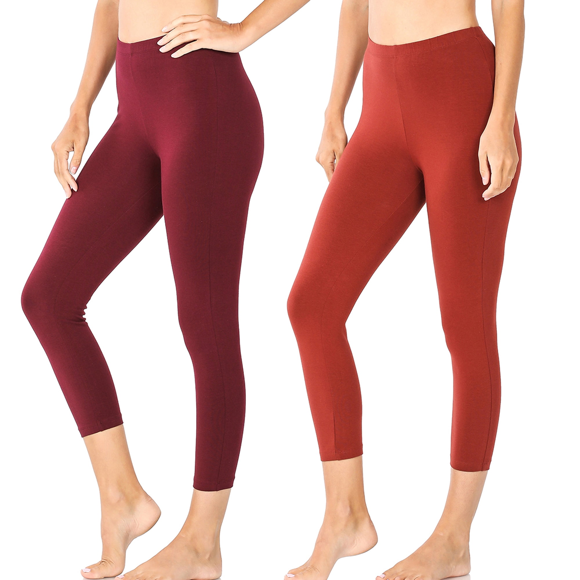 Zenana Women u0026 Plus Premium Cotton Mid-High Banded Waist Capri Leggings -  Walmart.com