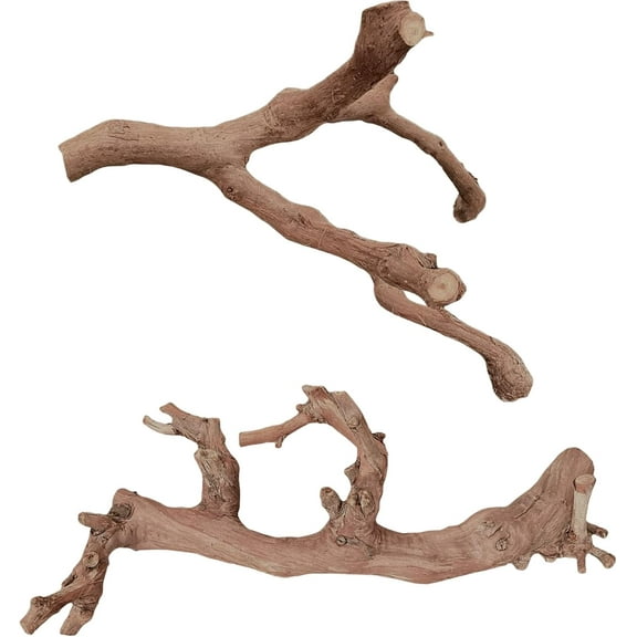2PCS Reptile Wood Branches Decor Lizard Habitat Decoration Snake Climbing Branch Accessories Terrarium Tree Trunk Ornament for Bearded Dragon Gecko Frog Chameleon Spider