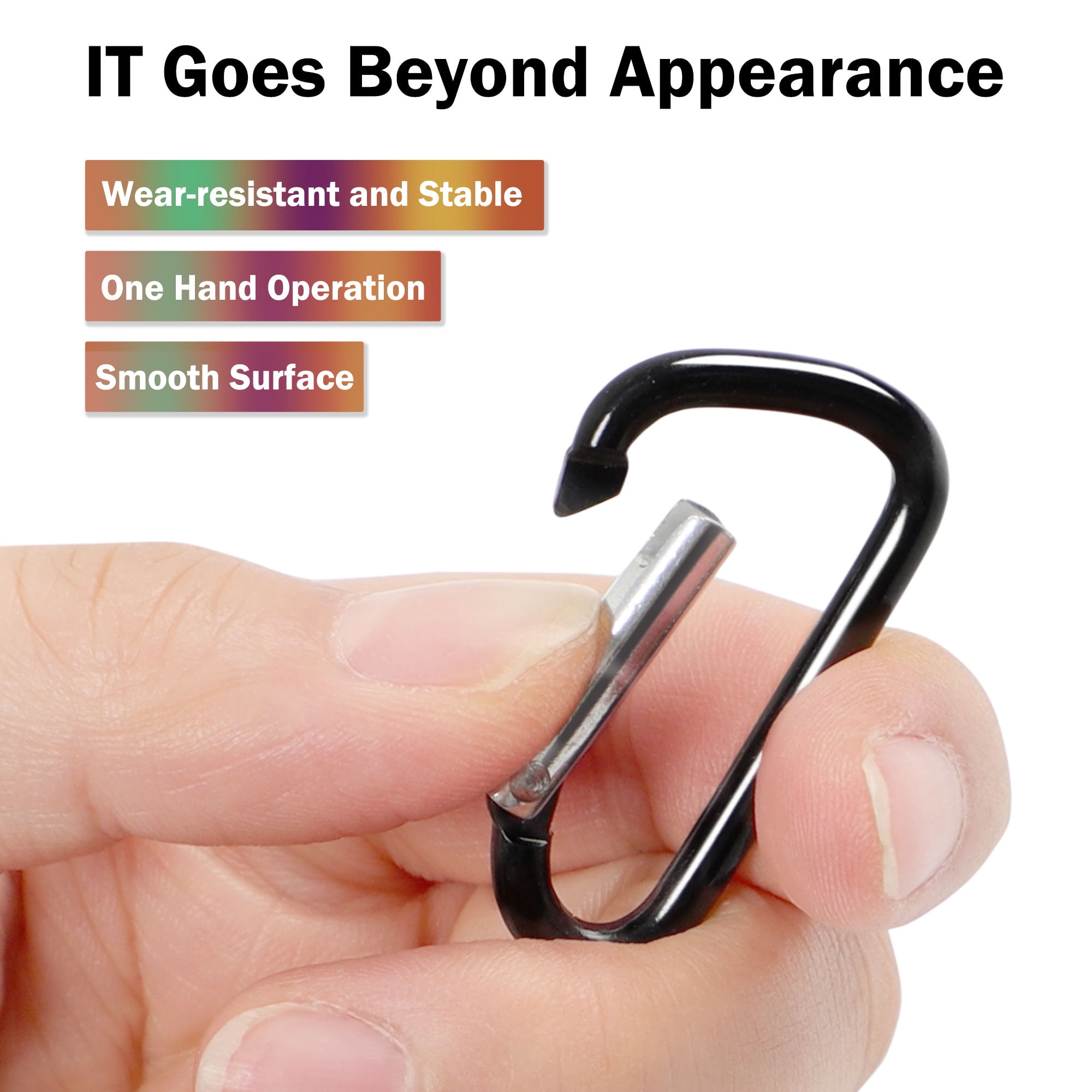 Unique Bargains 10PCS Carabiner Clips Spring Snap Hooks Metal Carabiner Hanging Buckle