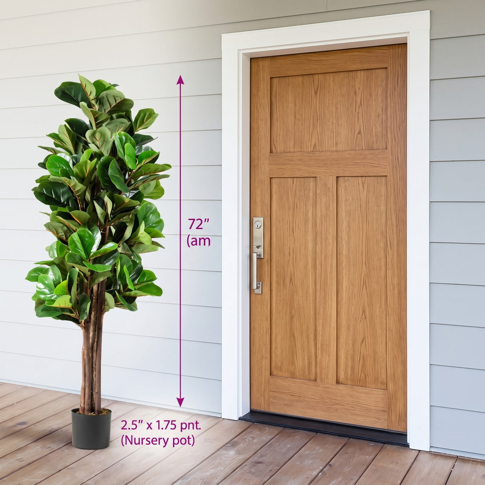 ALPULON 5 FT Artificial Fiddle Leaf Fig Tree, Faux Fig Plant with 180 Leaves and Plastic Planter Pot for Home Office Living Room Indoor Outdoor Decor, Green