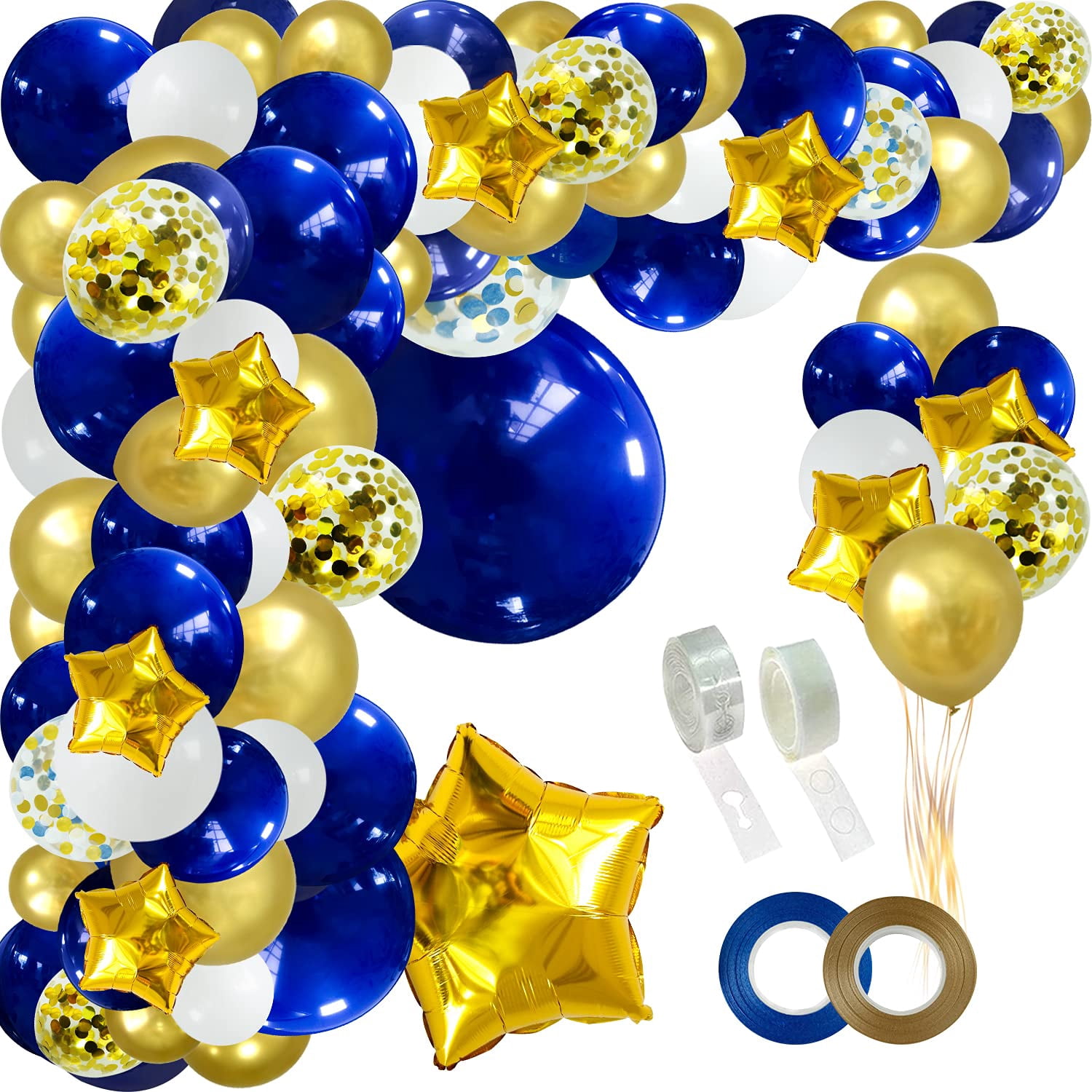 148pc Navy Blue Gold Party Decoration Balloon Arch Garland Kit for Wedding Birthday Graduation Anniversary