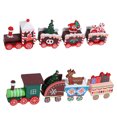 thumbnail image 1 of BEADCEST 2 Pcs Petits Ornements de Train en Bois Décorations de Fête de Train Vert, 1 of 7