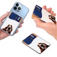 thumbnail image 4 of WIRESTER 2pcs Set Self-Adhesive PU Leather Card Holder Stick on Pocket Credit Card Case Pouch Wallet for Apple Samsung Motorola LG Smart Phones - Winking Golden Retriever, Basset Hound Dogs, 4 of 6
