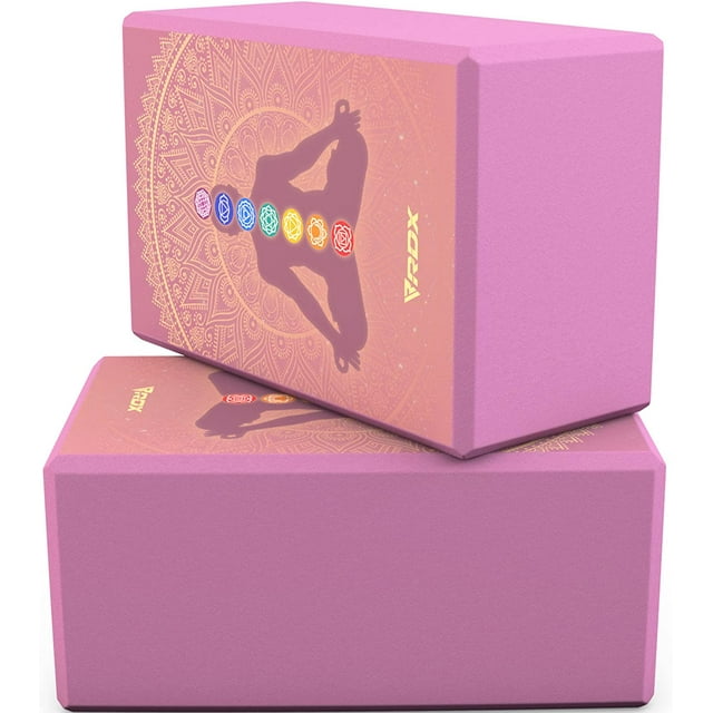 RDX Yoga Block Set, Non-Slip High-Density Eva Foam Brick for Pilates Flexibility Body Balance, Easy Grip Surface for Stability Strength Training Deepen Poses Exercise Office Home Gym, 23x15x9.8CM
