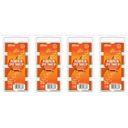 Glade Wax Melts Air Freshener, Scented Candles with Essential Oils for Home and Bathroom, Pumpkin Spice things Up, 4 Packs