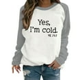 thumbnail image 2 of ESSSUT Femmes Tops Clairance Tendances Femme Manches Longues Col Rond Impression Chemisier Causal Pull-Overs Gris L, 2 of 5