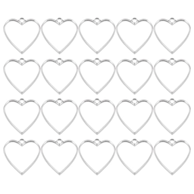 20 Pcs Pendentifs Décoratifs Bricolage Accessoires de Bijoux Pendentifs de Collier en Forme de Cœur