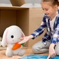 thumbnail image 3 of Cheinxy Bunny Stuffed Animal Ultra Soft Plush Easter Rabbit with Carrot for Girls and Boys Birthday Children's Day Gifts (8.6 Inch), 3 of 6