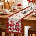 thumbnail image 5 of Valentine's Day Table Runner - 72 Inch Long Red Roses Gnomes Romance Love Beige Cotton and Linen Blended Dress Scarves Farmhouse Table Runner for Kitchen Dining, Coffee Table, 13" x 72", 5 of 8