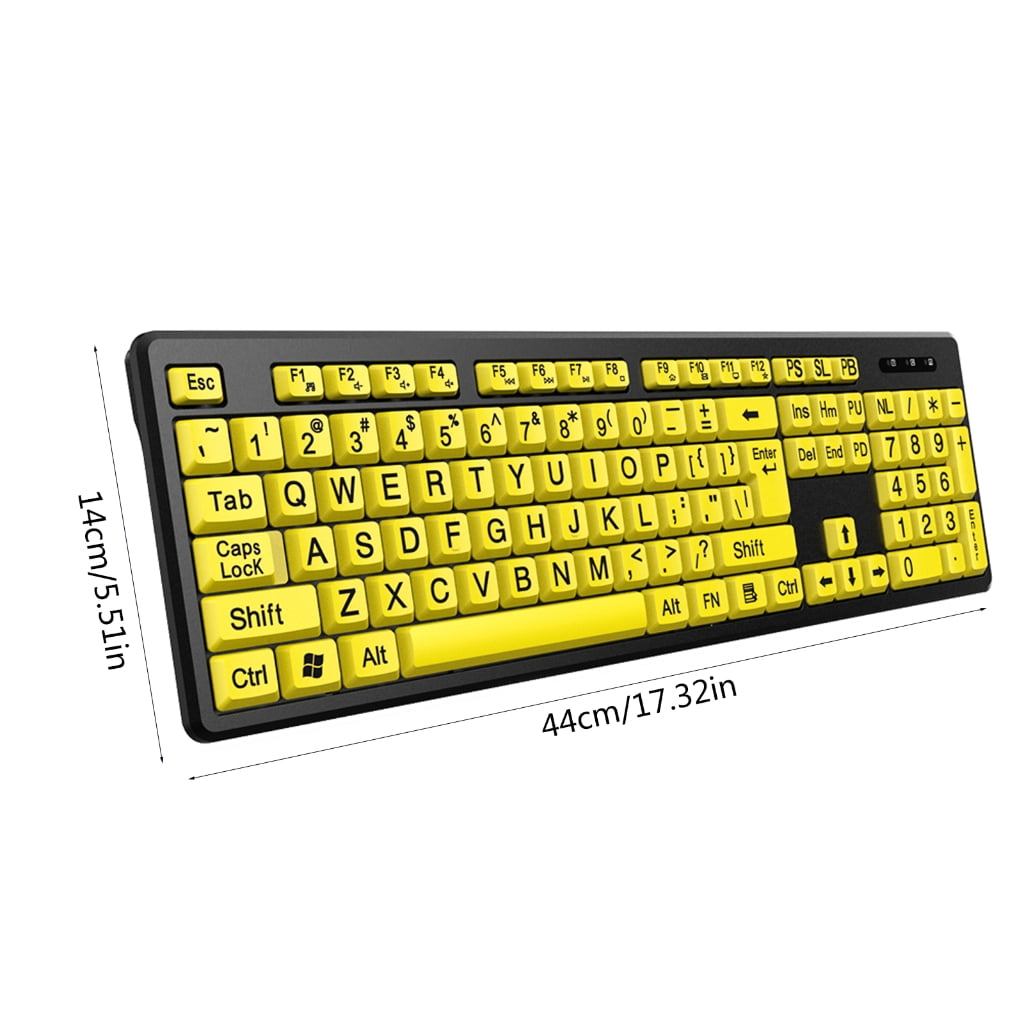 USB LED Keyboard 104Keys, Large Print Computer Keyboard Suitable for Elderly and Visually Perfect for Seniors Use