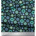 thumbnail image 3 of Soimoi Black Silk Fabric Blue Mandala Fabric Prints By Yard 42 Inch Wide, 3 of 3