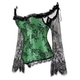 thumbnail image 2 of Renaissance Corset For Women Lace Long Sleeves Corset Top Victorian Overbust Corset Off Shoulder Corselet, 2 of 3