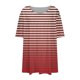 thumbnail image 5 of Tamaño Más Manga Corta Tops para las Mujeres Impreso Manga Corta Sólida Redonda Cuello Plegado Blusa, Poliéster Más Tamaño Superior, Lavado a Mano, 5 of 6